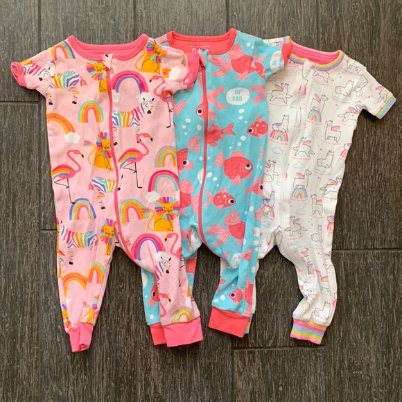 The Children's Place Other - 3 girls snug fit cotton one piece pjs